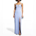 Aidan Mattox Sleeveless Cutout Column Gown in Baby Blue, Size 4 NEW w/Tag $220