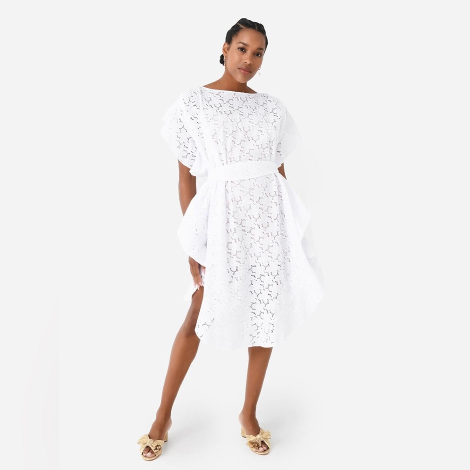 NWT Jag Women's The Eden Dress, White Eyelet Size S/M New w/Tag Retail $406