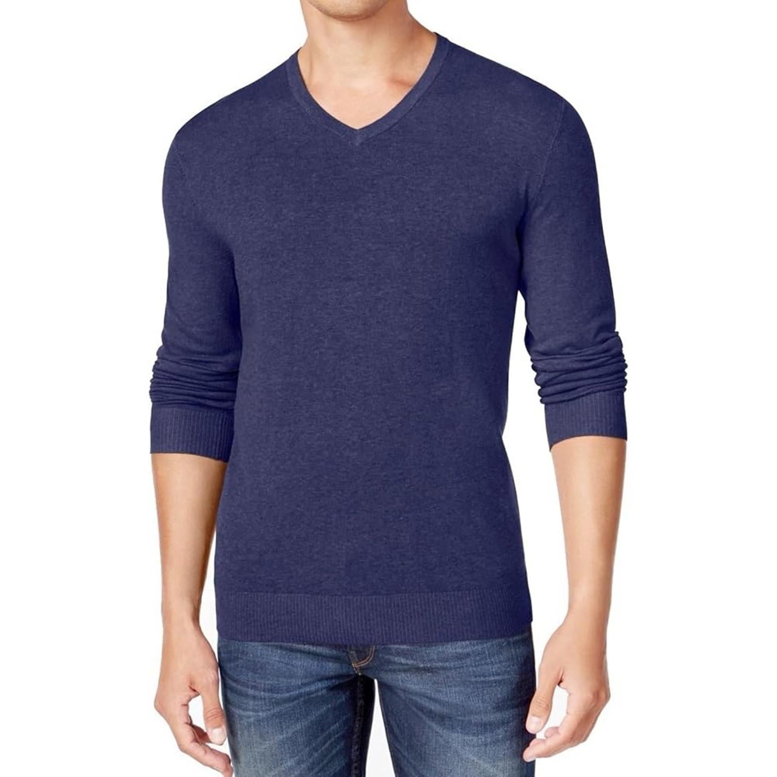 Alfani Men’s Heathered Knit Sweater in Blue Nite Size S, New w/Tag
