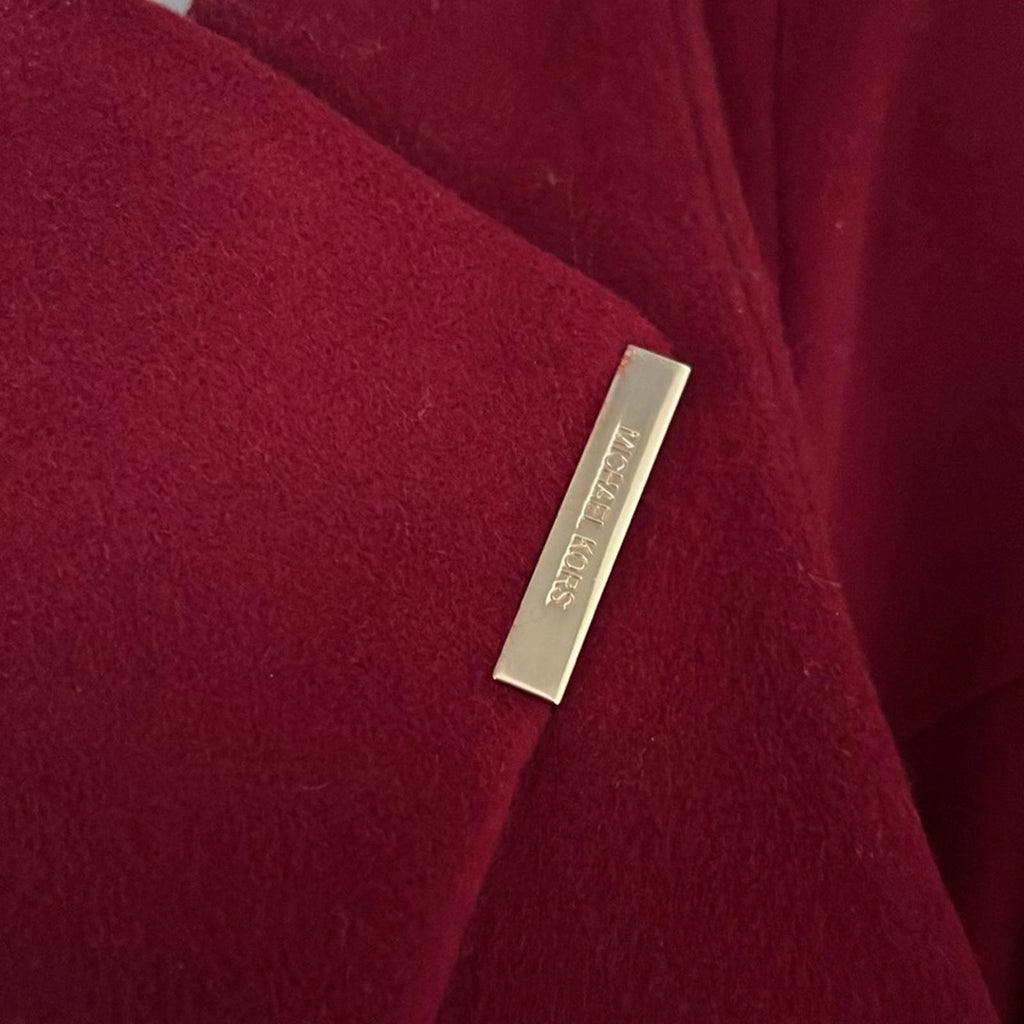Michael Kors Asymmetric Belted Wrap Coat in Red, Size XL EXCELLENT!