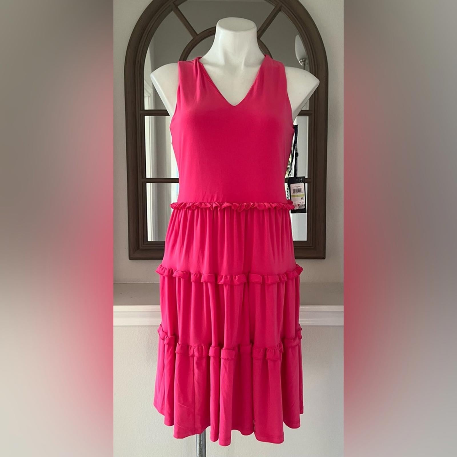 Tommy Hilfiger Tiered Jersey Shift Dress in Hibiscus Pink Size 4 NWT - SOLD OUT