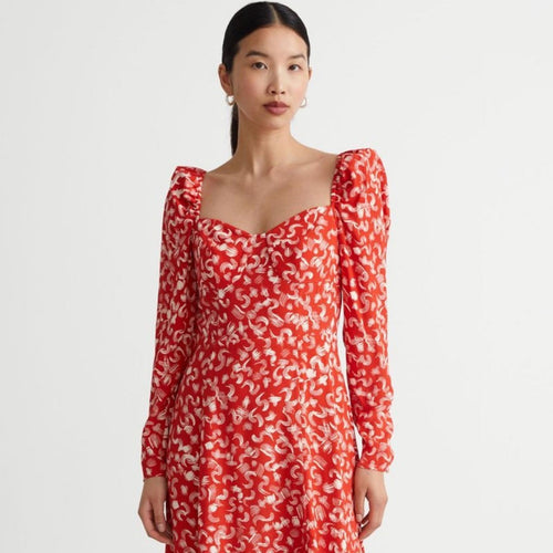 & Other Stories Puff Sleeve Midi Dress, Size 8 New w/Tag