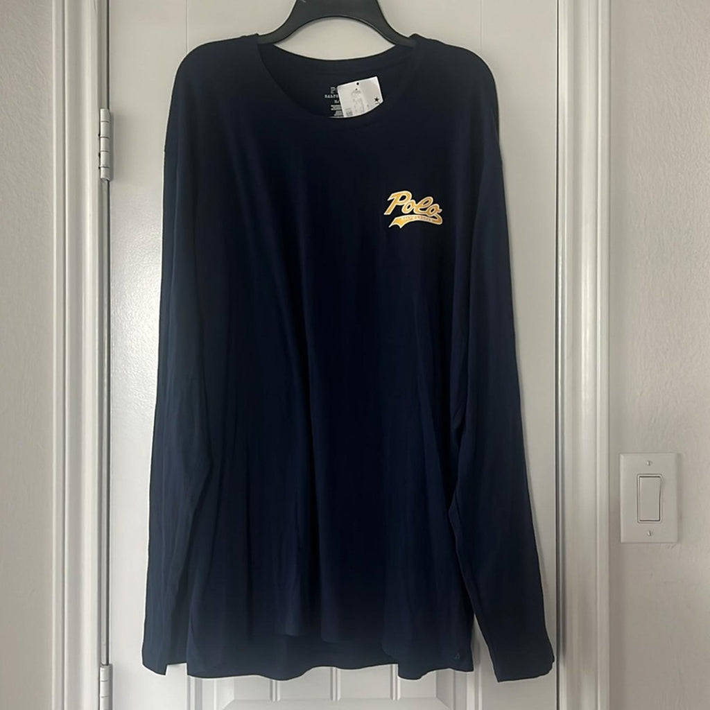 Polo Ralph Lauren Men’s Long Sleeve Sleep Shirt in Cruise Navy, NWT, Size XL