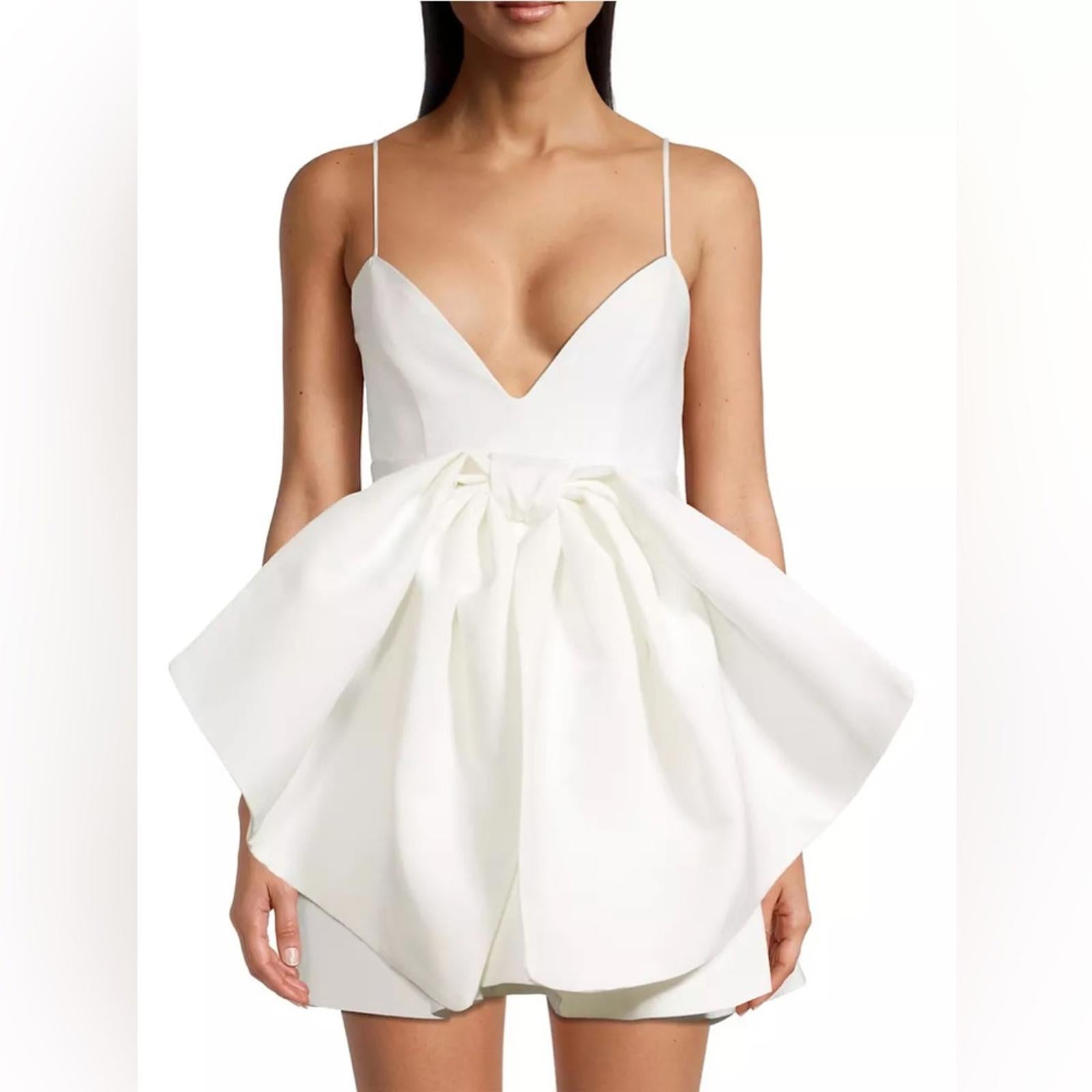 BARDOT Annabelle Statement Bow Minidress, Orchid White Size 6/M Retail $169