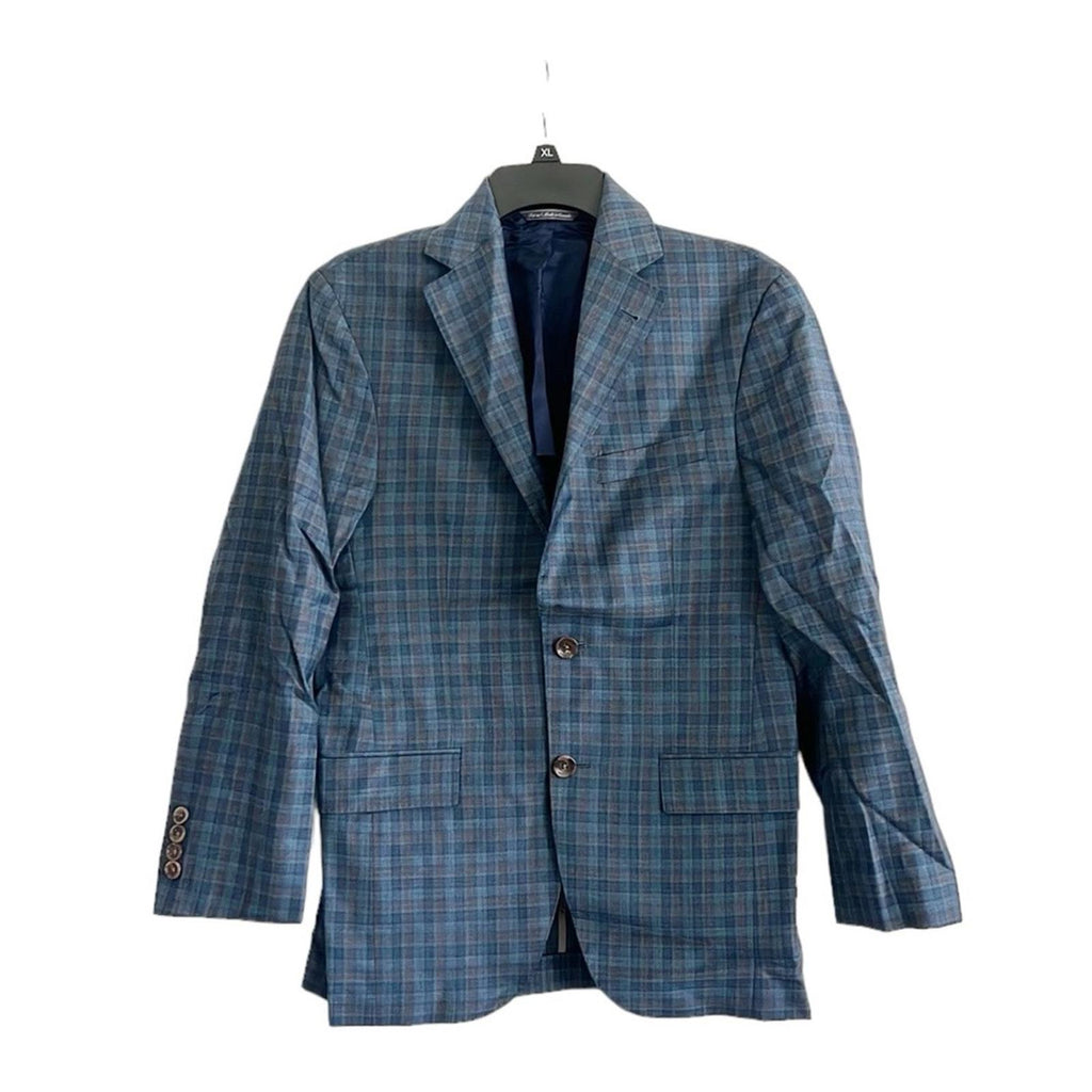 NEW Jack Victor Midland Contemporary Fit Plaid Wool Blazer, Size 36S Retail $798