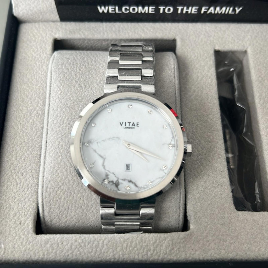 Vitae London Elmington Stainless Steel Bracelet Watch 36mm Silver New w/Tag $259