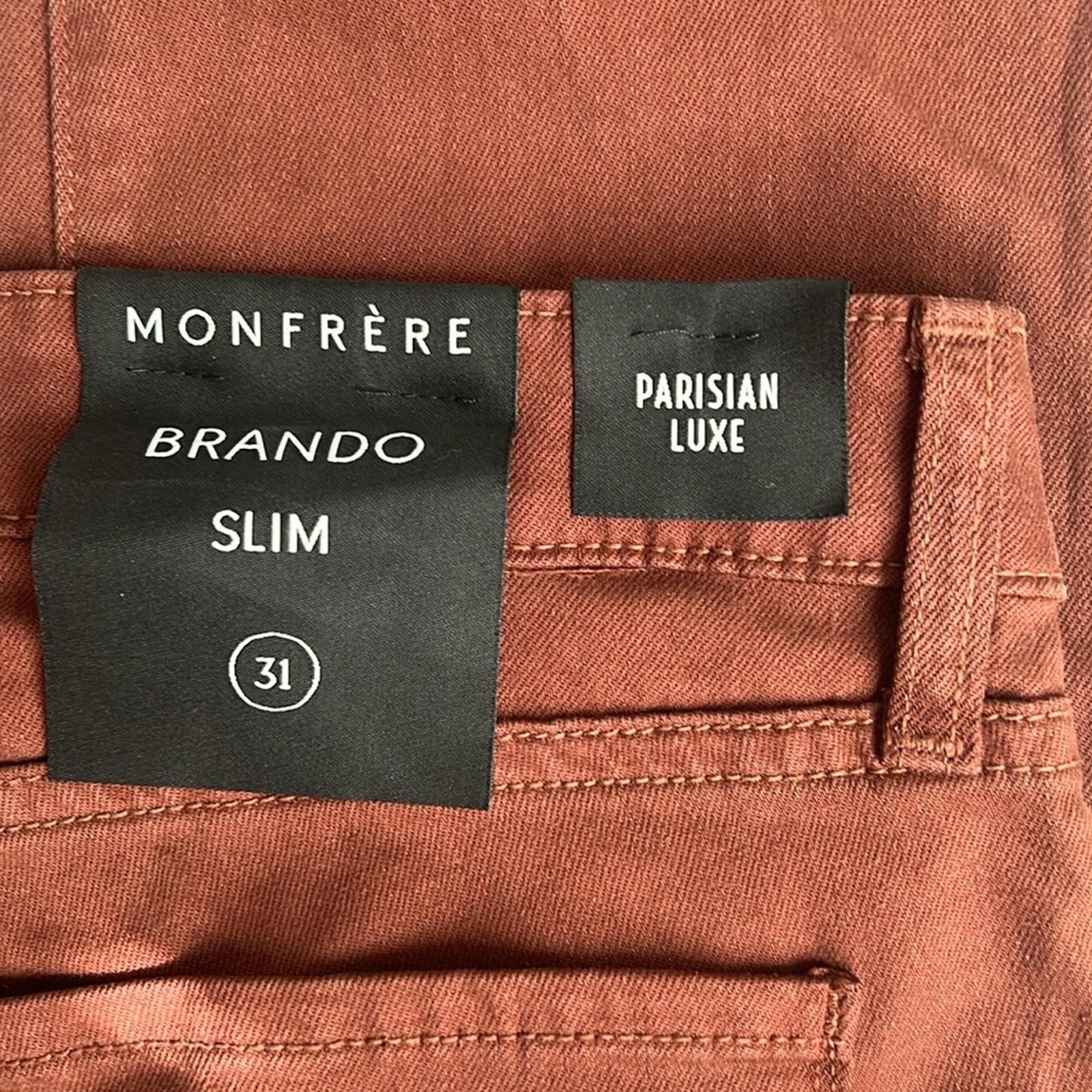 Monfrère Brando High Rise Slim Fit Jeans in Brown, NWT, Size 31