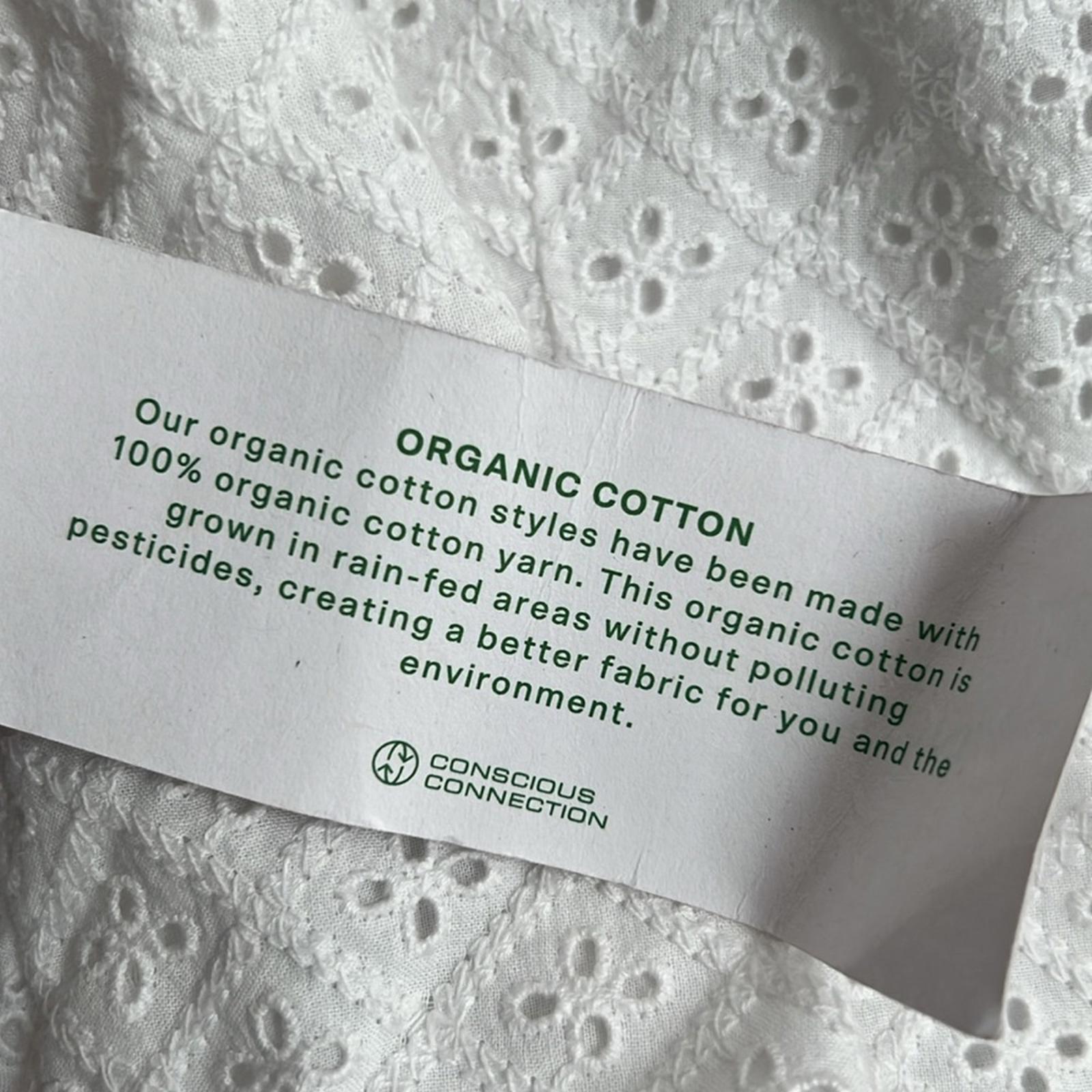 French Connection Esse Cotton Eyelet Cutout Dress in Linen White, NWT, Size 2