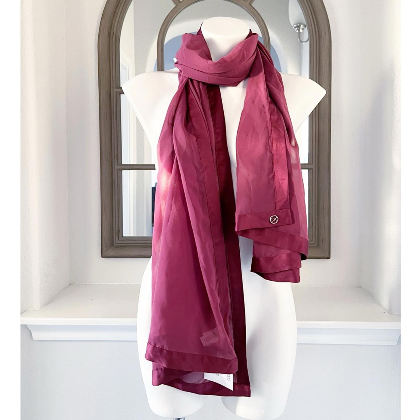 NWT Calvin Klein Satin Trim Evening Wrap, Burgundy