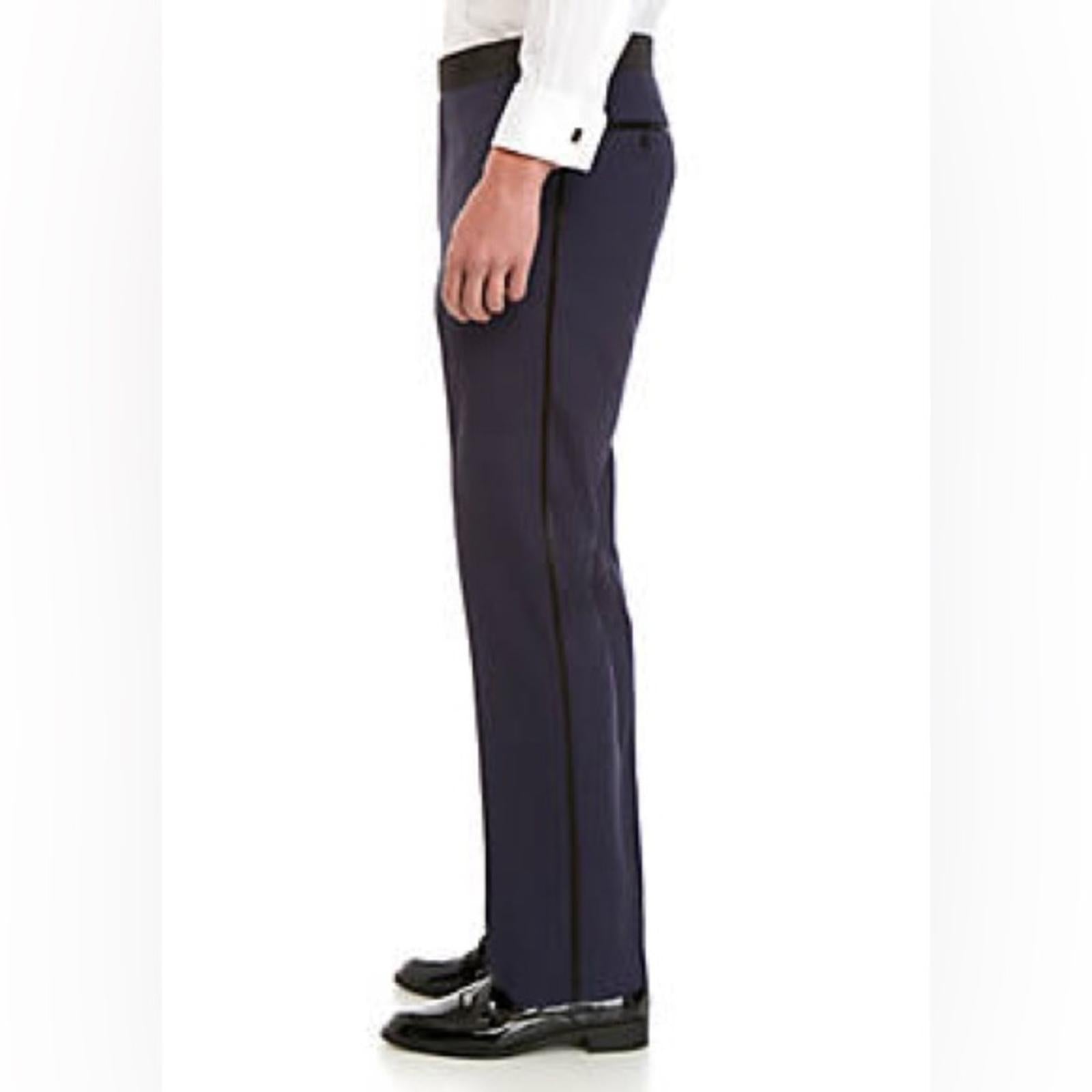 The Savile Row Company London Slim Fit Tuxedo Pants, Black, Size 38W X 44L NEW