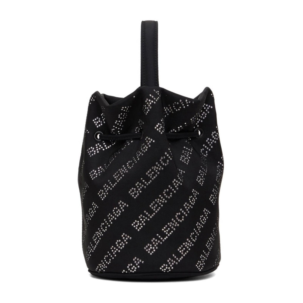 NEW Balenciaga Wheel XS Drawstring Bucket Bag, Black/Crystal $1,390 Sold Out