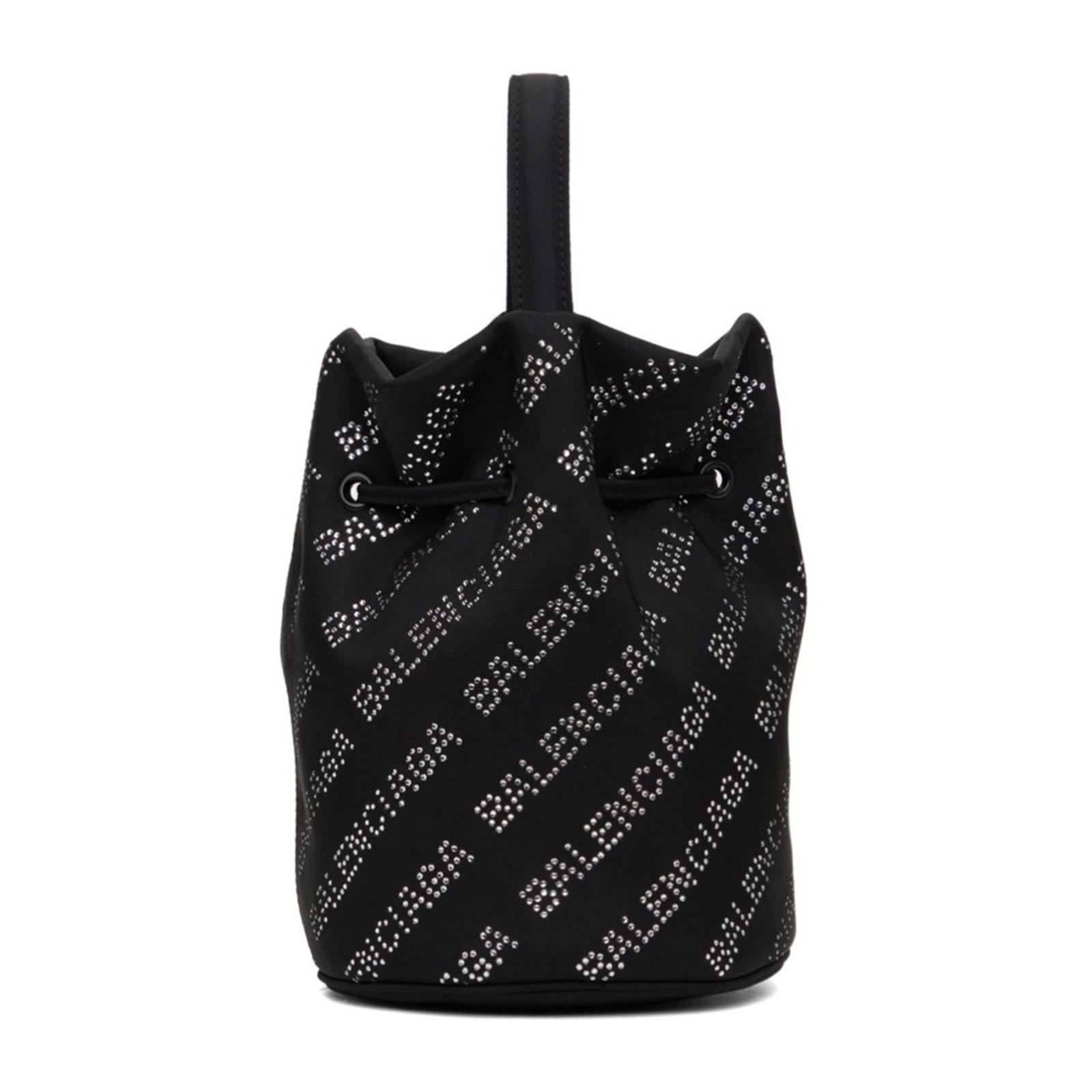 NEW Balenciaga Wheel XS Drawstring Bucket Bag, Black/Crystal $1,390 Sold Out
