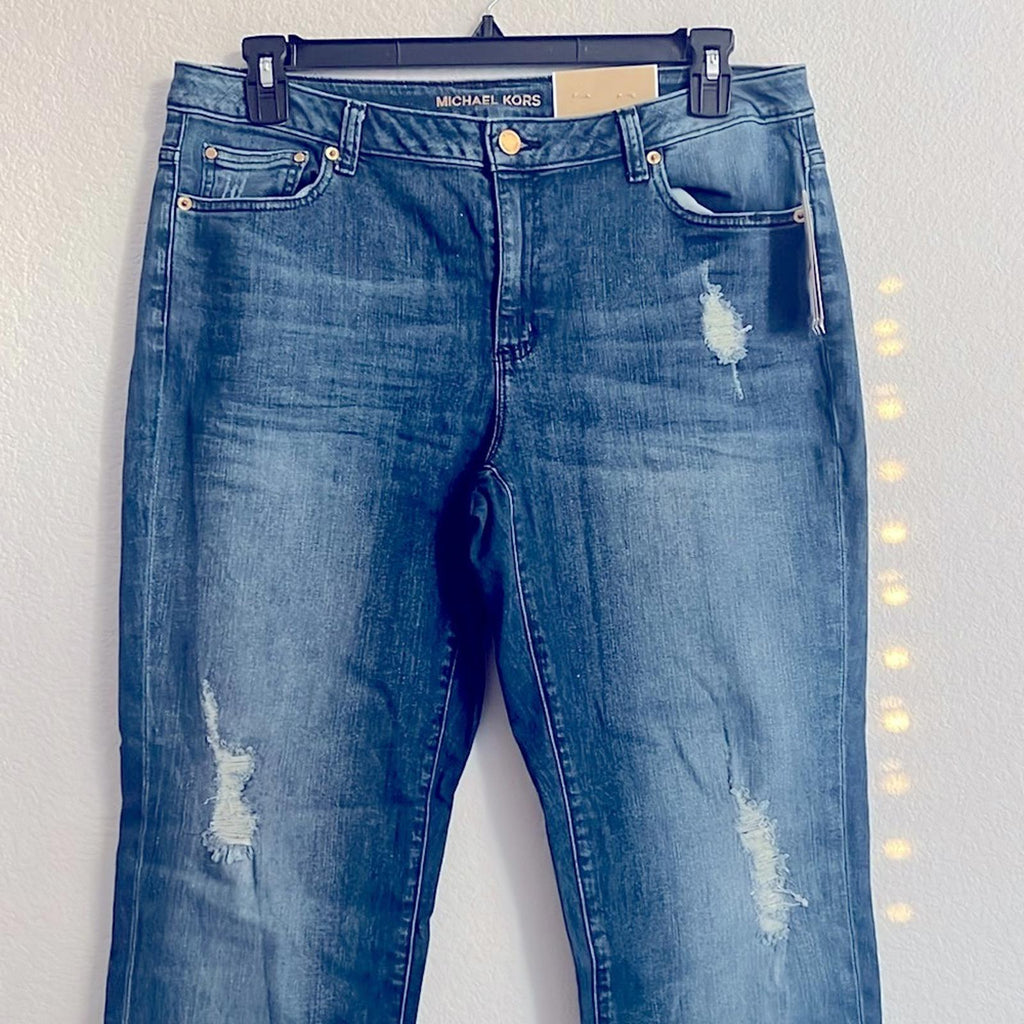 Michael Kors Straight Leg Jeans in Antique Wash, NEW, Size 12