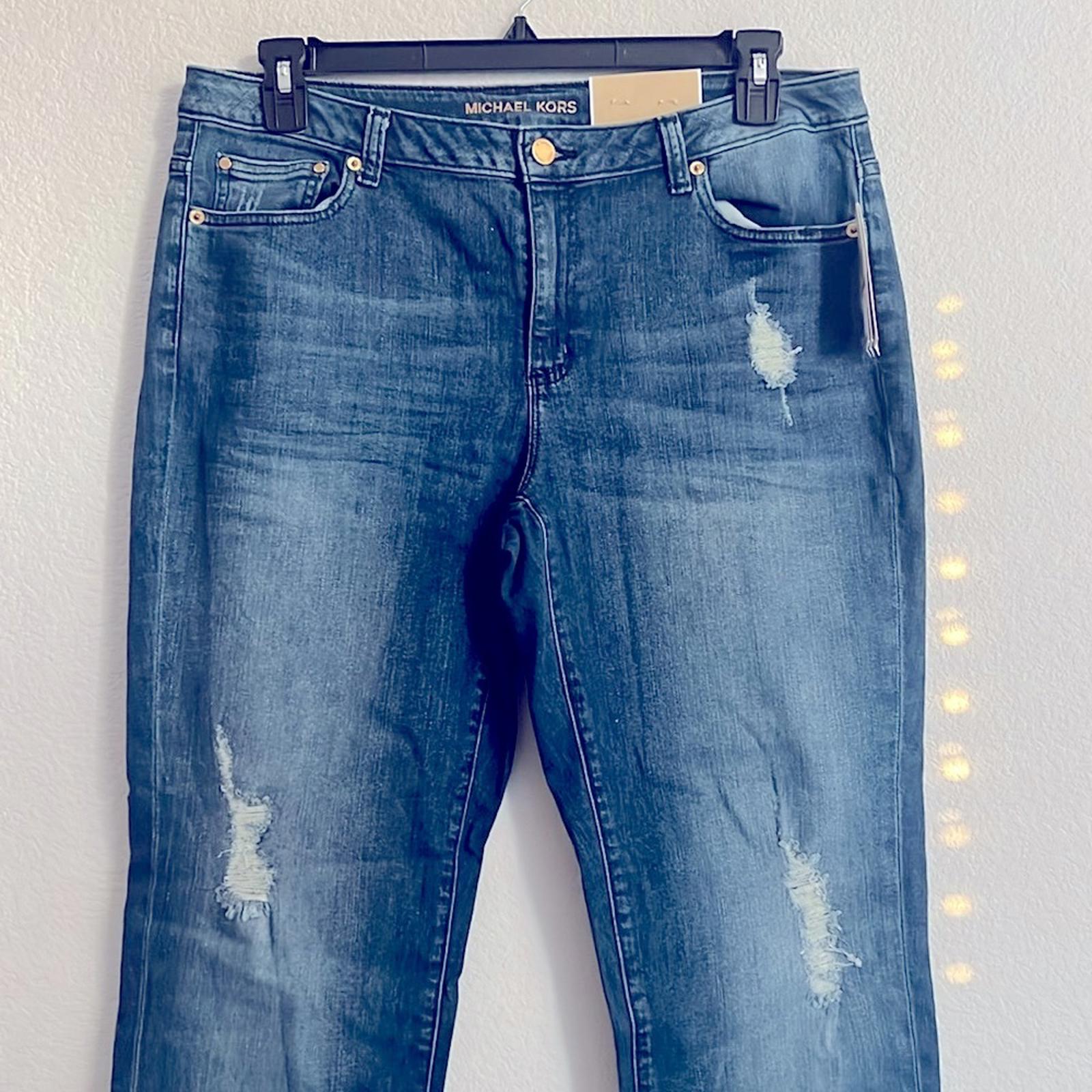 Michael Kors Straight Leg Jeans in Antique Wash, NEW, Size 12