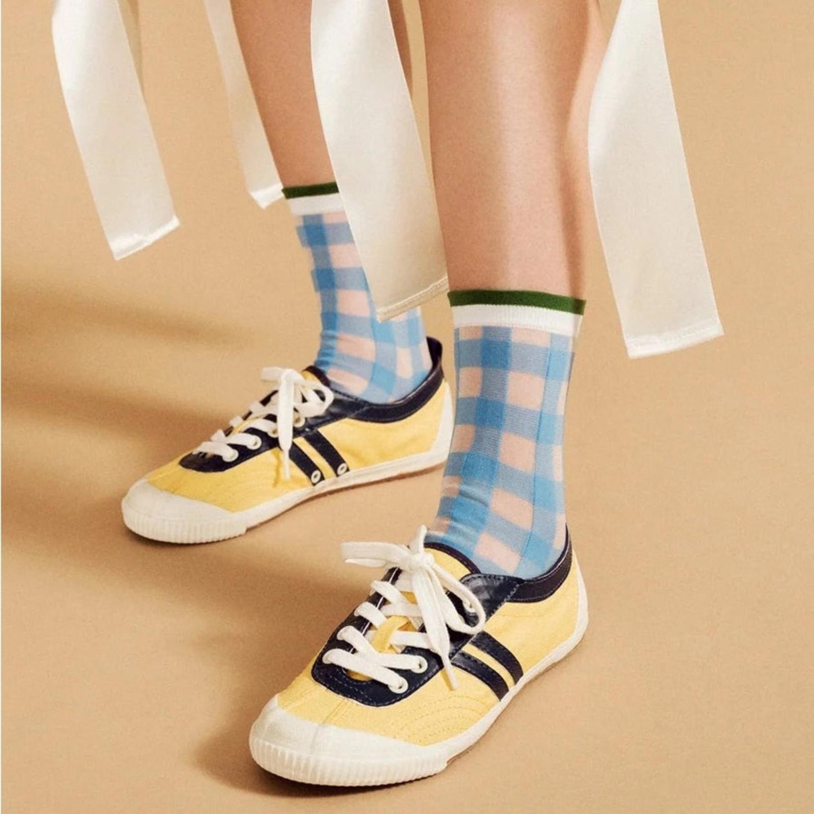 RE/DONE 90s Low-Top Sneakers, Yellow & Navy Size 41 New in Box Retail $250