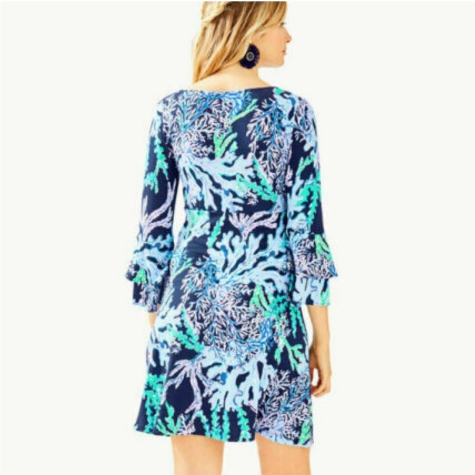 Lily Pulitzer Raina Dress, Indigo Swish & Sway Size XS (Like New) Retail $168