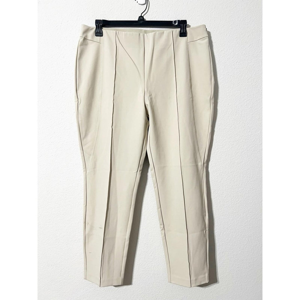 Lafayette 148 New York Acclaimed Stretch Gramercy Pants in Sand, NEW, Size 16