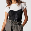 NEW Free People Intimately Good Luck Charm Bodysuit, Black, Size S New w/o Tag