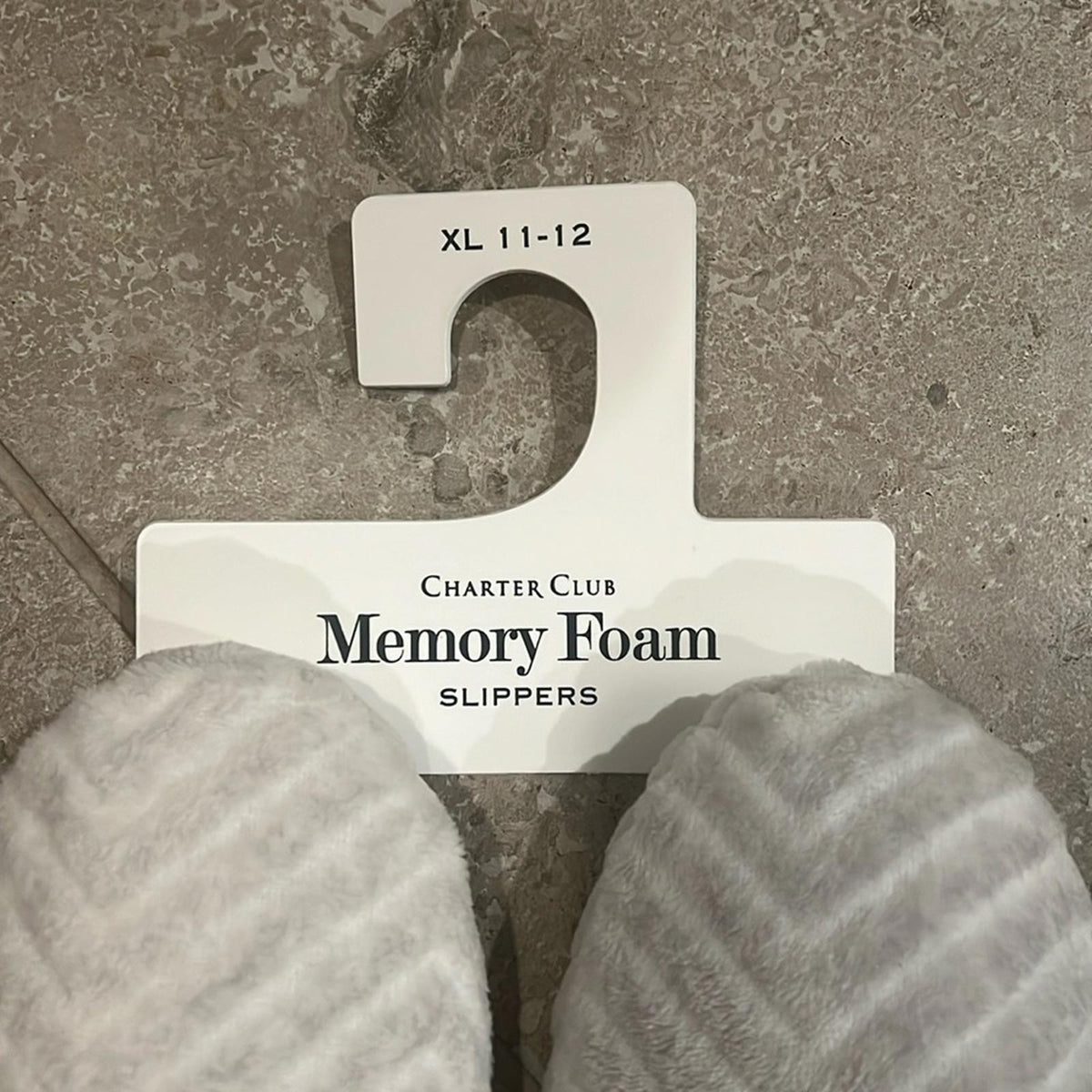 NEW Charter Club Grey Memory Foam Slippers, Size XL (11-12) New w/Tag