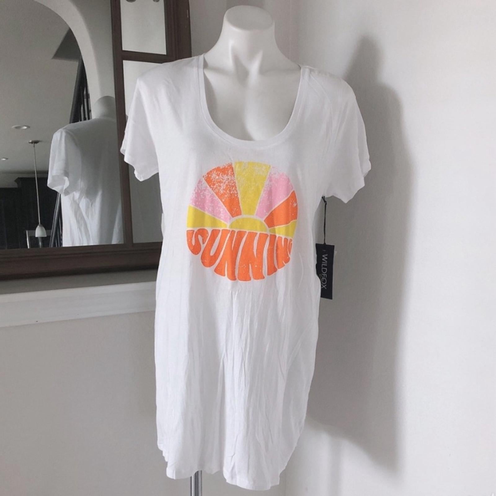 Wildfox Sun Scoop Neck Swim Coverup in White, Dress Beach Size M New w/Tag