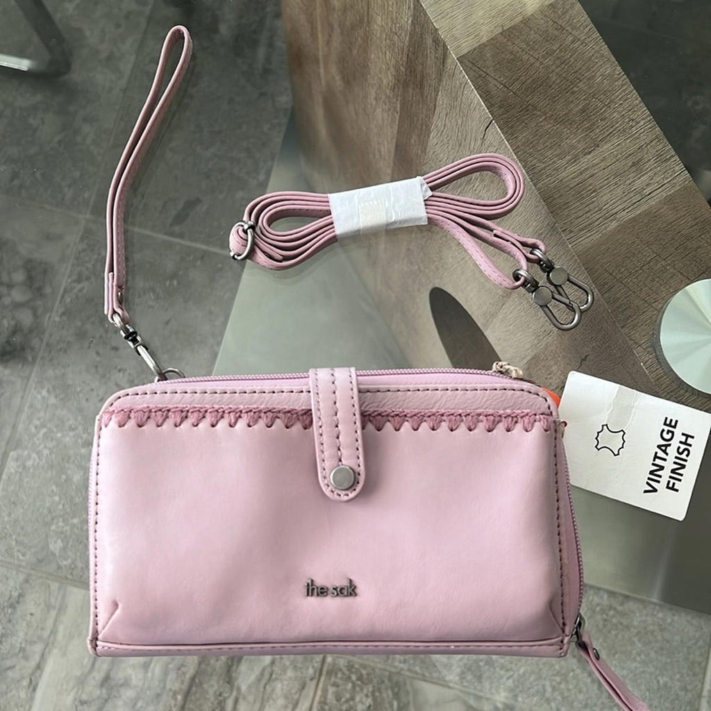 The Sak Iris Large Smartphone Crossbody Bag Rosewood/ Pink Leather, New w/Tag
