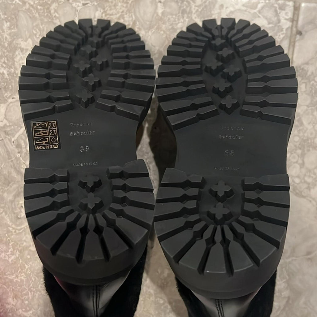 Proenza Schouler CA/SH Shearling Booties in Black, Size 38 NEW in Box + DustBag