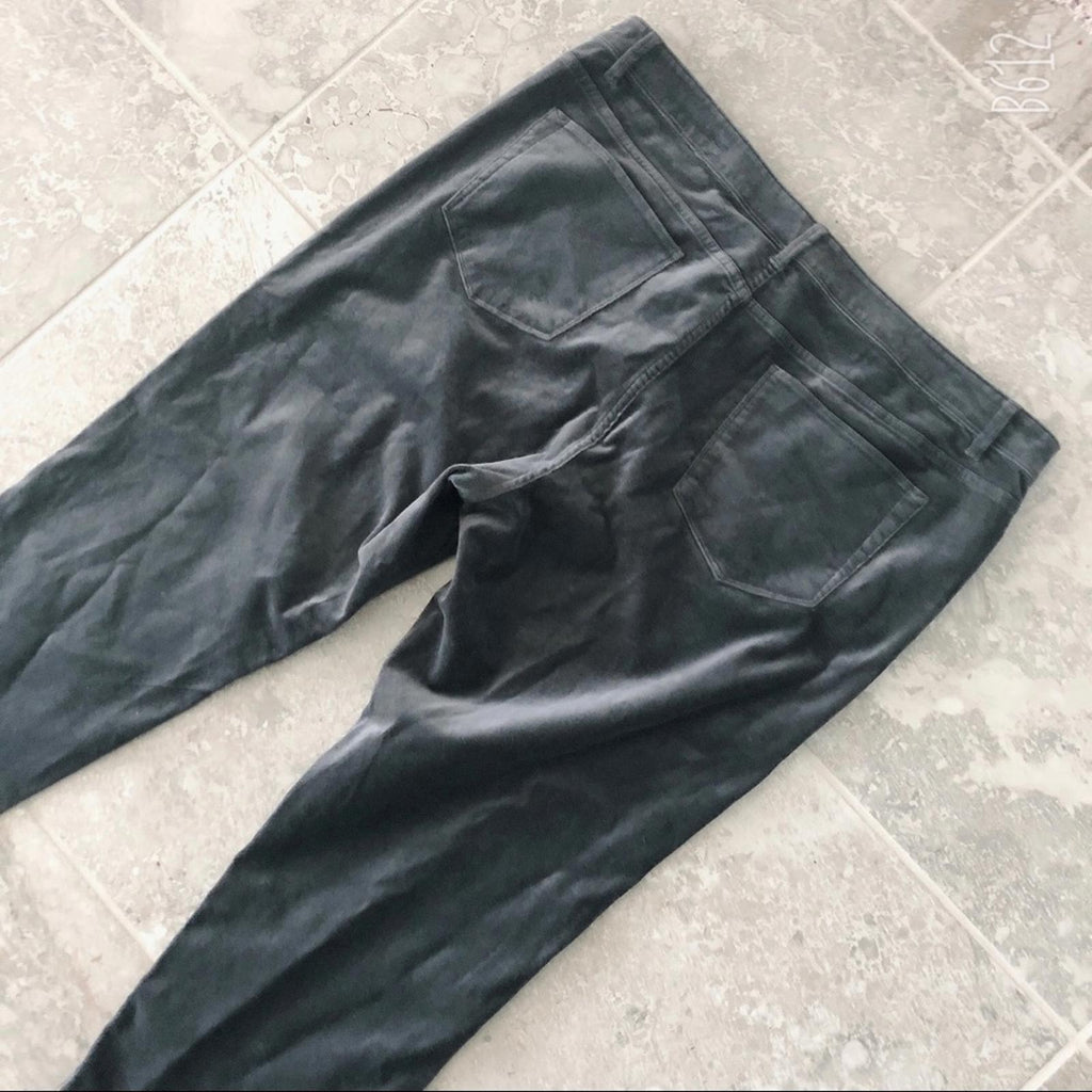 J. Jill Luxe Skinny Pants Cotton Faux-Suede High-Waist Flagstone, Size 16 NEW