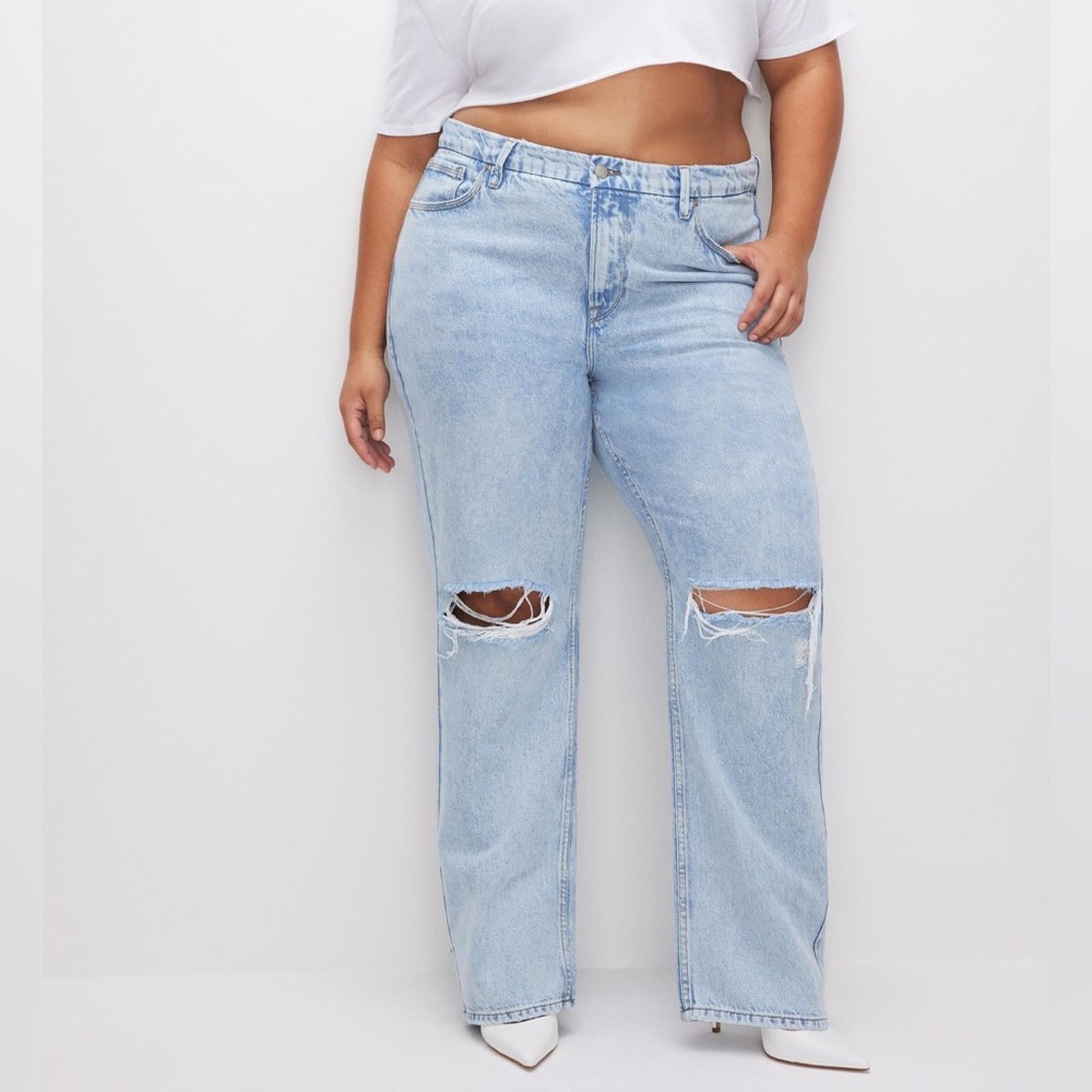 Good American Good 90’s Icon High-Waist Straight Leg Jeans, Size 16 NEW
