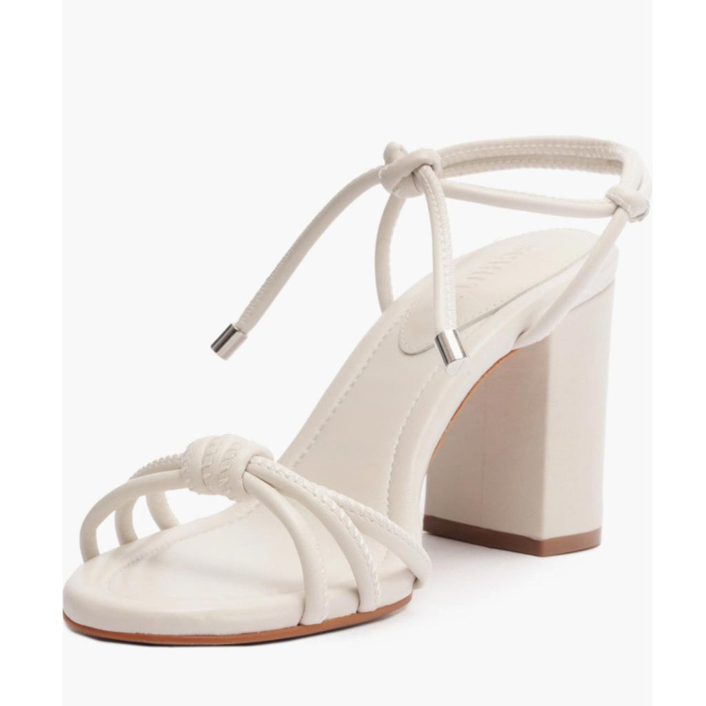 Schutz Women's Kate High Block Sandals in White, NWT, Size 6.5