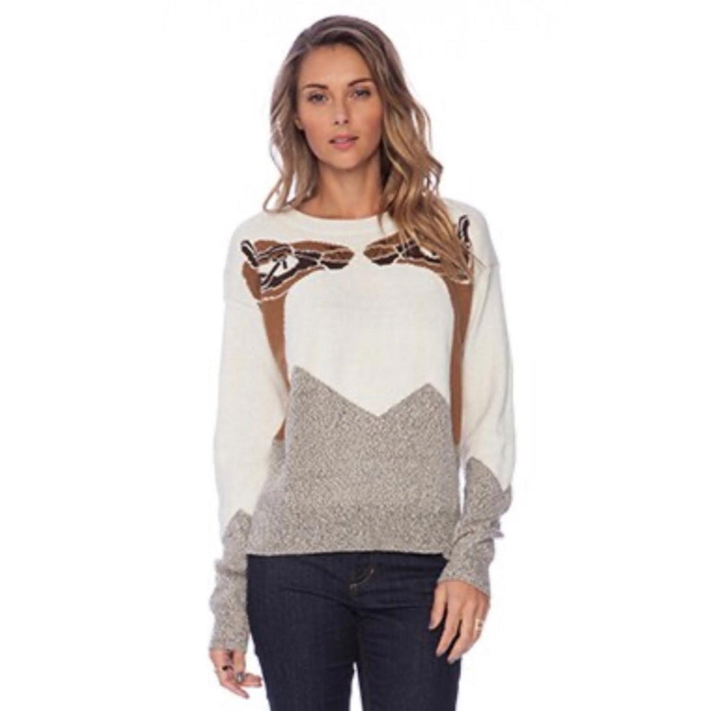 Mara Hoffmann Pullover in Oatmeal Crewneck Sweater Size S Retail $336 (SOLD OUT)