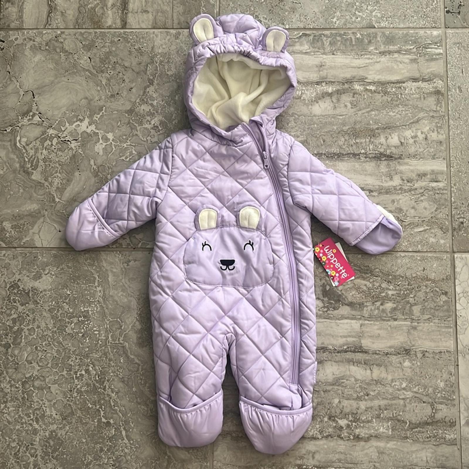 Wippette Bear Diamond Quilted Pram in Soft Lavender, New w/Tag