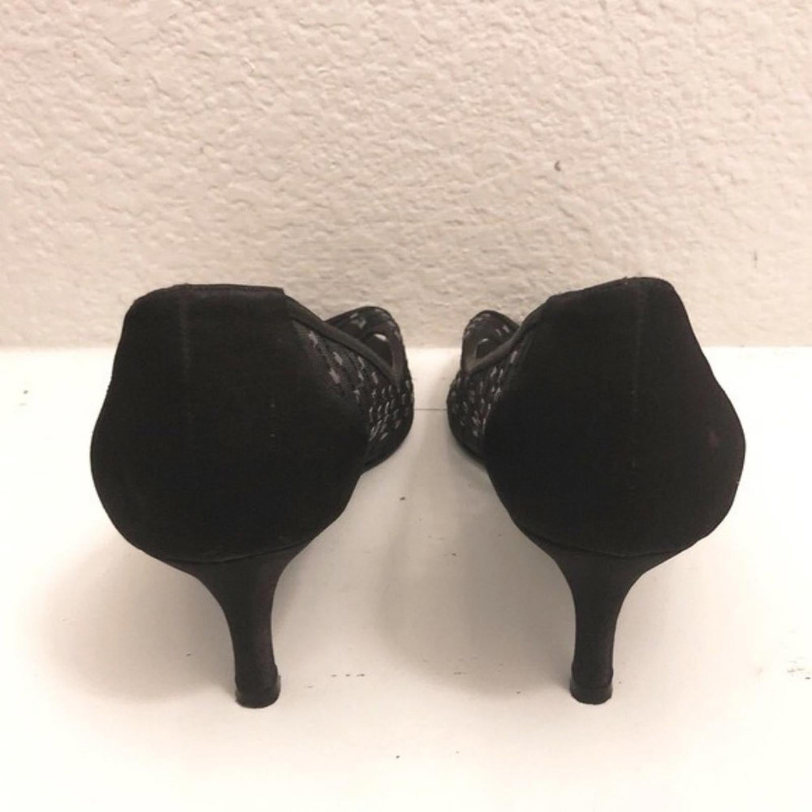 Nina Fabric Embellished Peep Toe Classic Pumps Size 9M , Retail $89