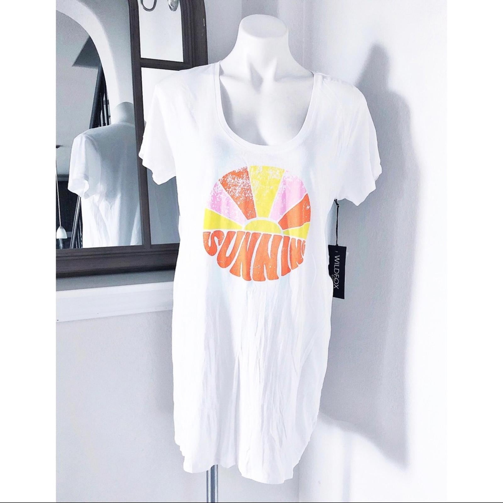 Wildfox Sun Scoop Neck Swim Coverup in White, Dress Beach Size M New w/Tag