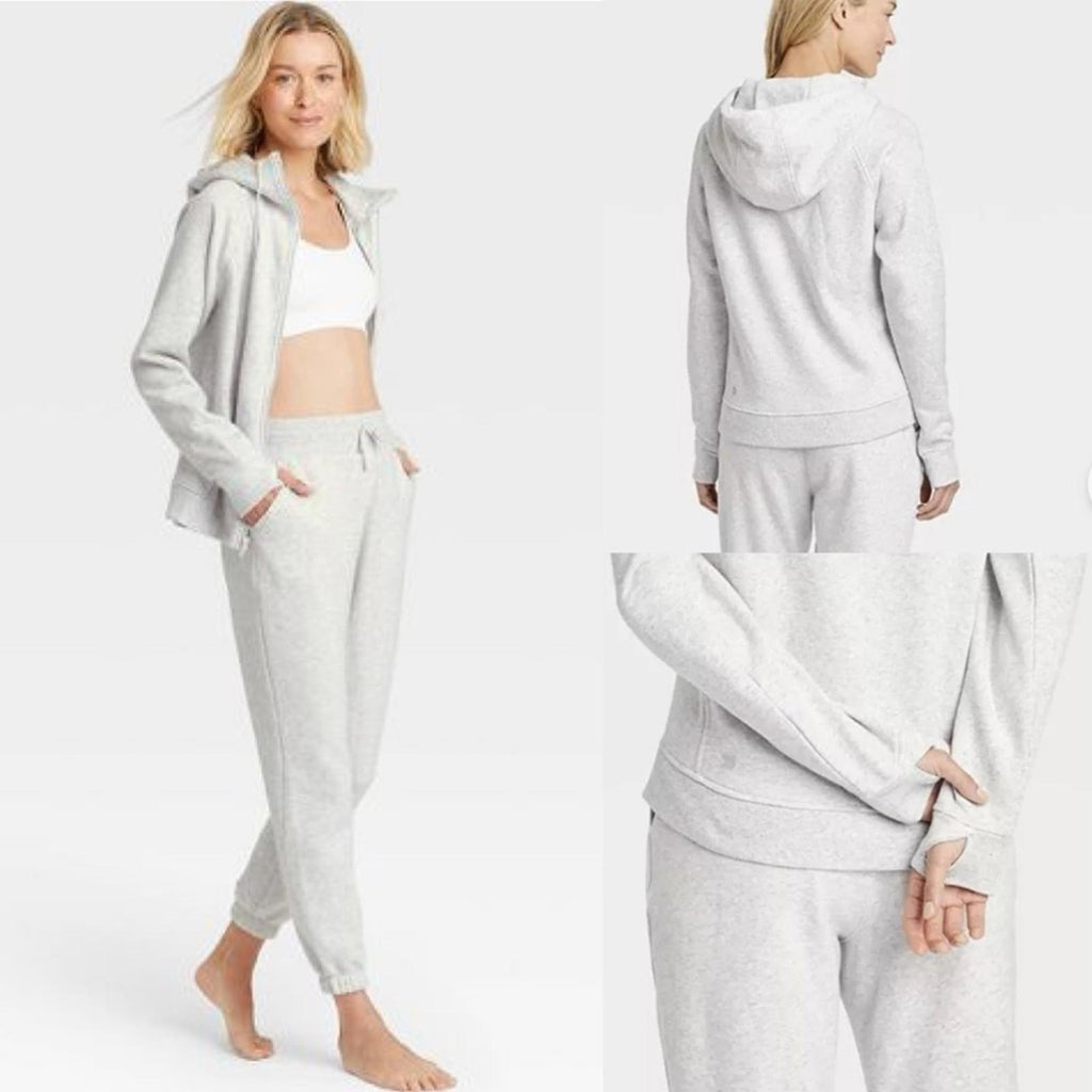 2-Piece All in Motion Fleece Joggers + Full Zip Hoodie Sweatshirt, NEW, Size S