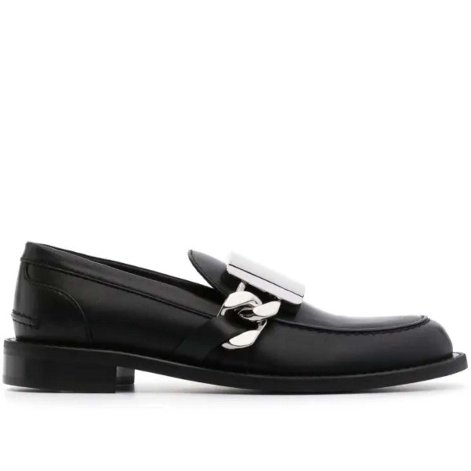 JW Anderson Logo-Engraved Leather Loafers in Black, Size 41 NEW in Box + DustBag