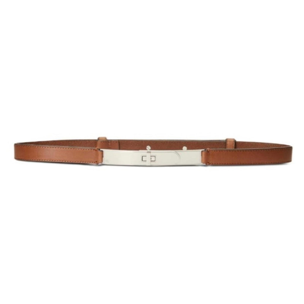 Lauren Ralph Lauren Turn-Lock Leather Belt in Brown, Size L NEW w/Tag