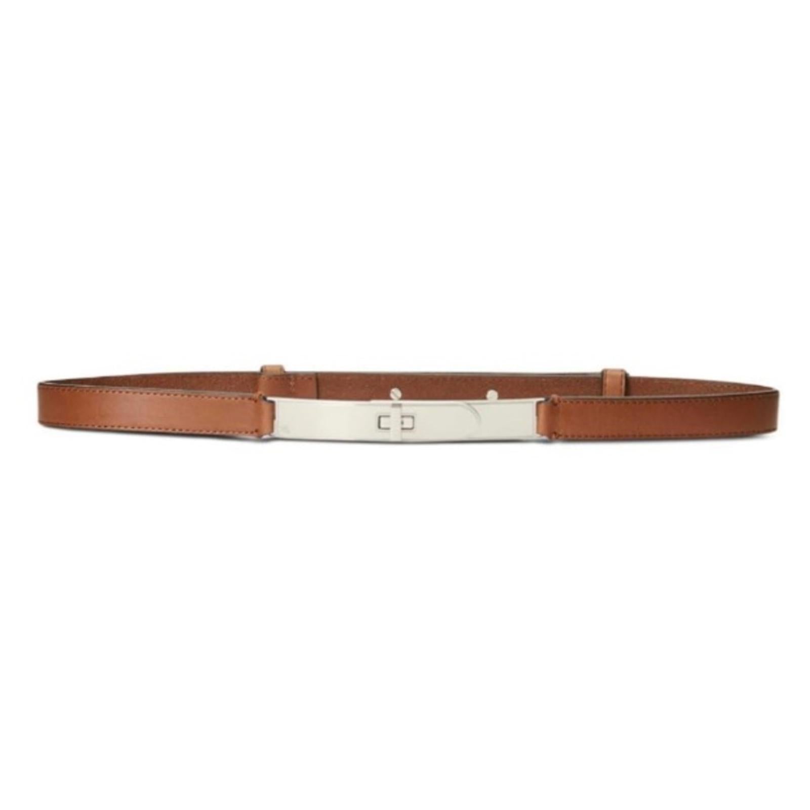 Lauren Ralph Lauren Turn-Lock Leather Belt in Brown, Size L NEW w/Tag