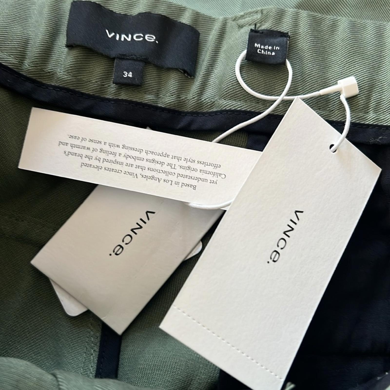 Vince Solid Cuffed Regular Fit Pants in Yucca Pine, Size 34 New w/Tag $275