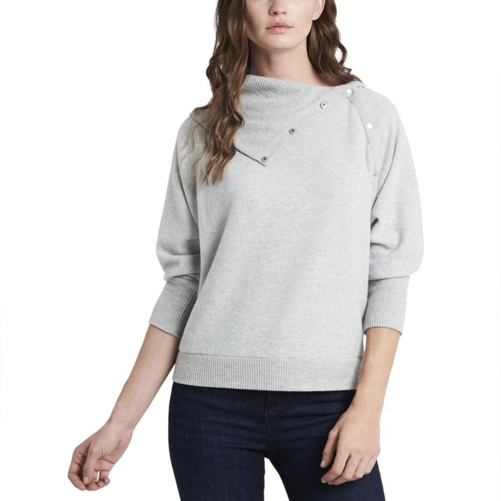 Vince Camuto Stretch Fold Over Neck w/Snaps Silver in Heather, Size XL New w/Tag