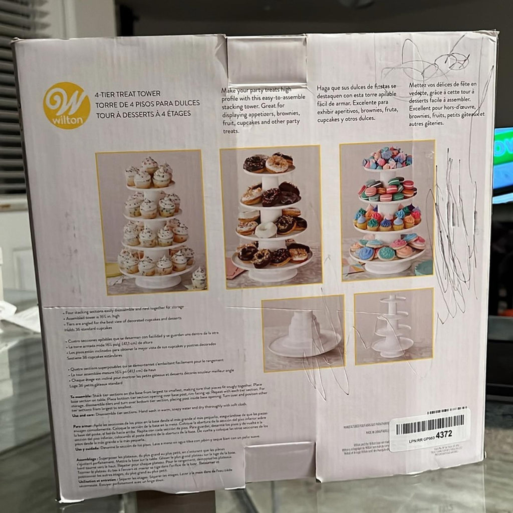 Wilton 4-Tier Stacked Cupcake and Dessert Tower, New in Box