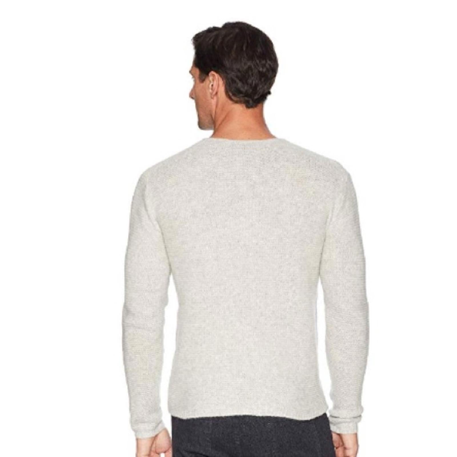 John Varvatos Tuck Cashmere & Silk Garter-Stitch Sweater Grey Size XL NWT $448