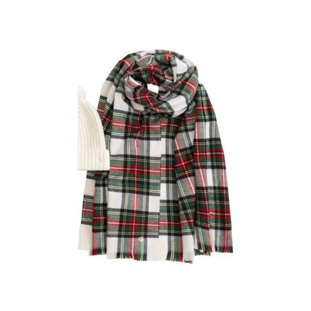 Ralph Lauren Plaid Wool Blend Scarf 193cm X 66cm, NEW