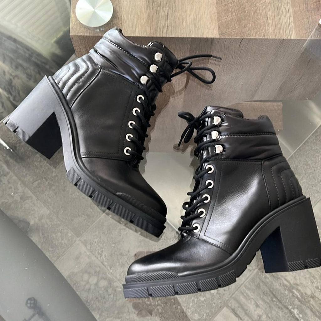 Marc Fisher LTD Velima Mixed Media Booties in Black, Size 7.5 NEW without Box