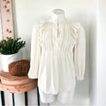 Lauren Ralph Lauren Ruffle Blouse in Winter Cream, Size XXL New w/Tag