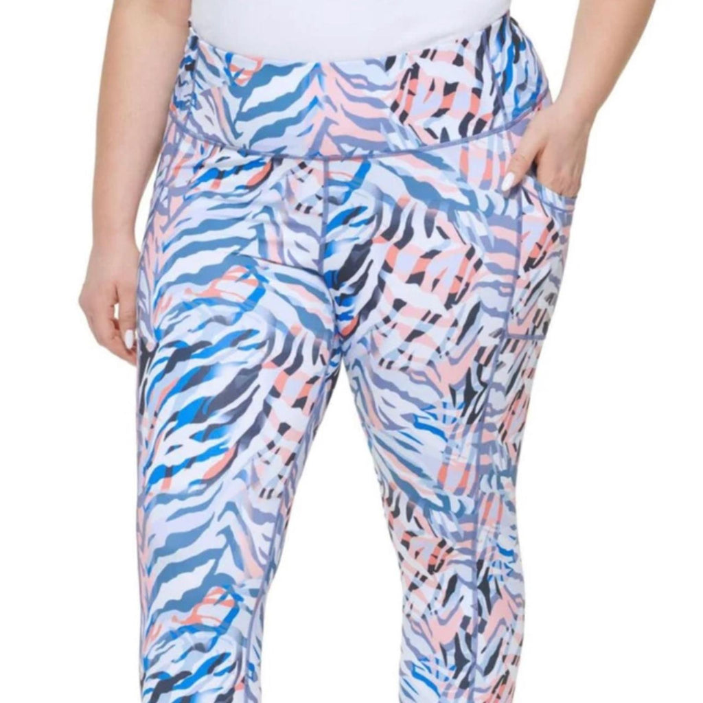 Calvin Klein Perf Printed High Waist 7/8 Leggings Plus Size 1X New w/Tag $69.50