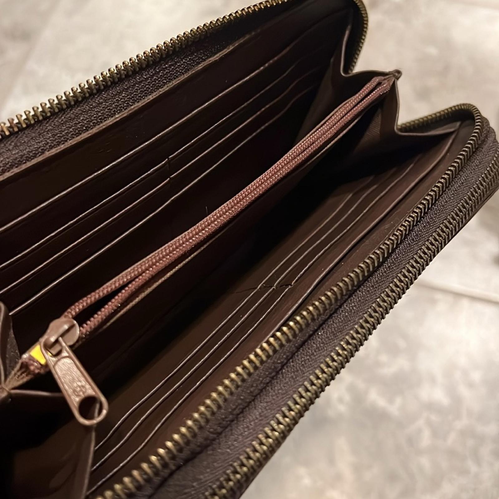 HOBO Double Zip-Around Wallet in Brown
