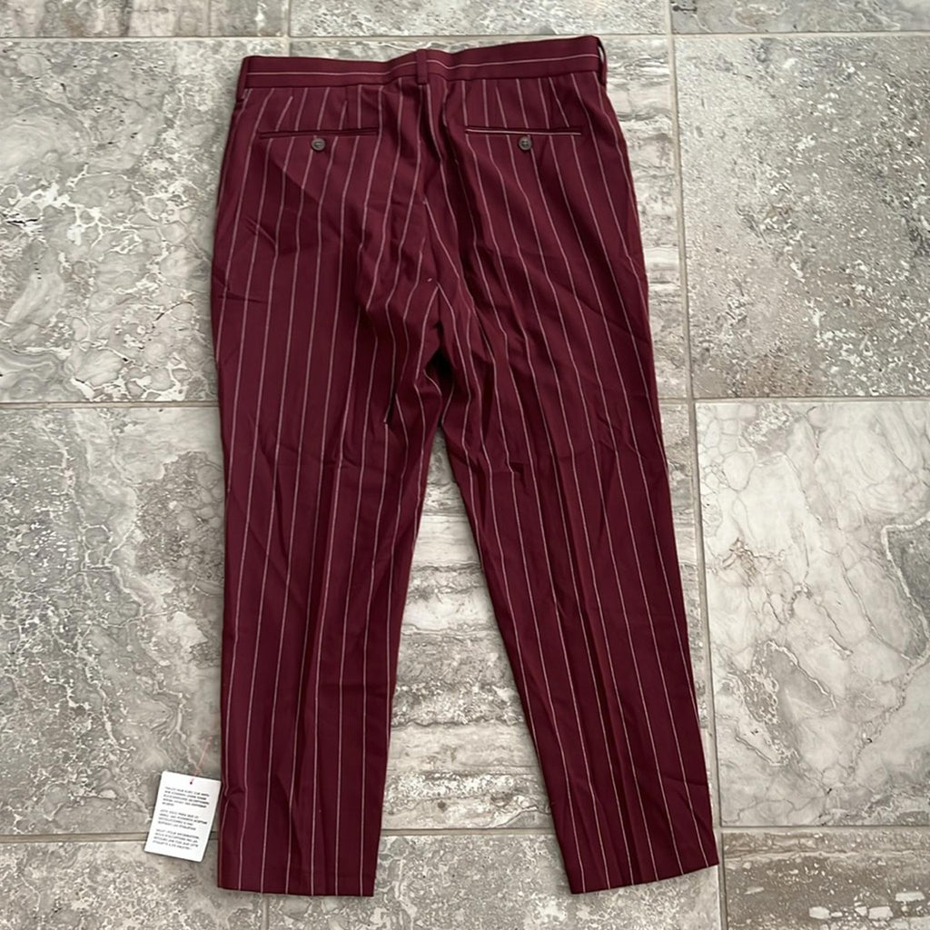 ASOS Tapered Smart Pants, Burgundy Pin Stripe, Size W34 L30 New w/Tag SOLD OUT