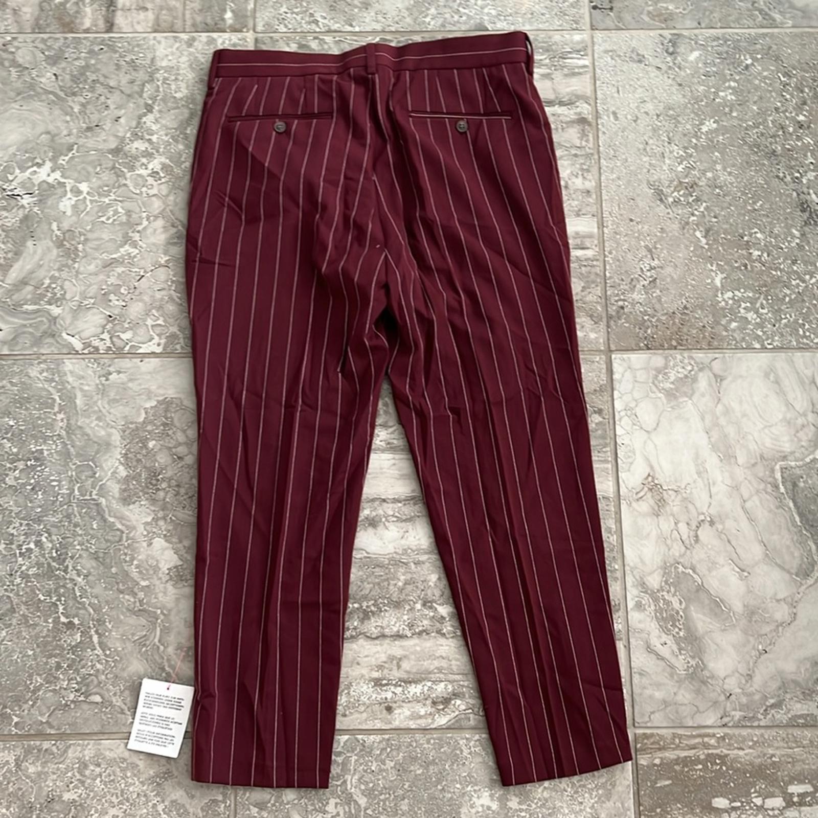ASOS Tapered Smart Pants, Burgundy Pin Stripe, Size W34 L30 New w/Tag SOLD OUT