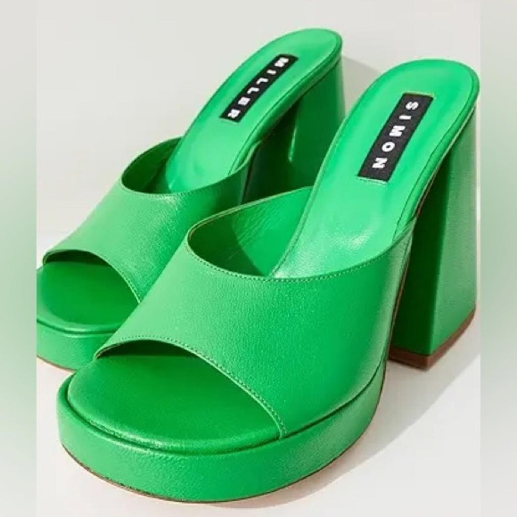 Simon Miller Slice High Heel Sandals in Green, Size 36, NEW in Box w/DustBag