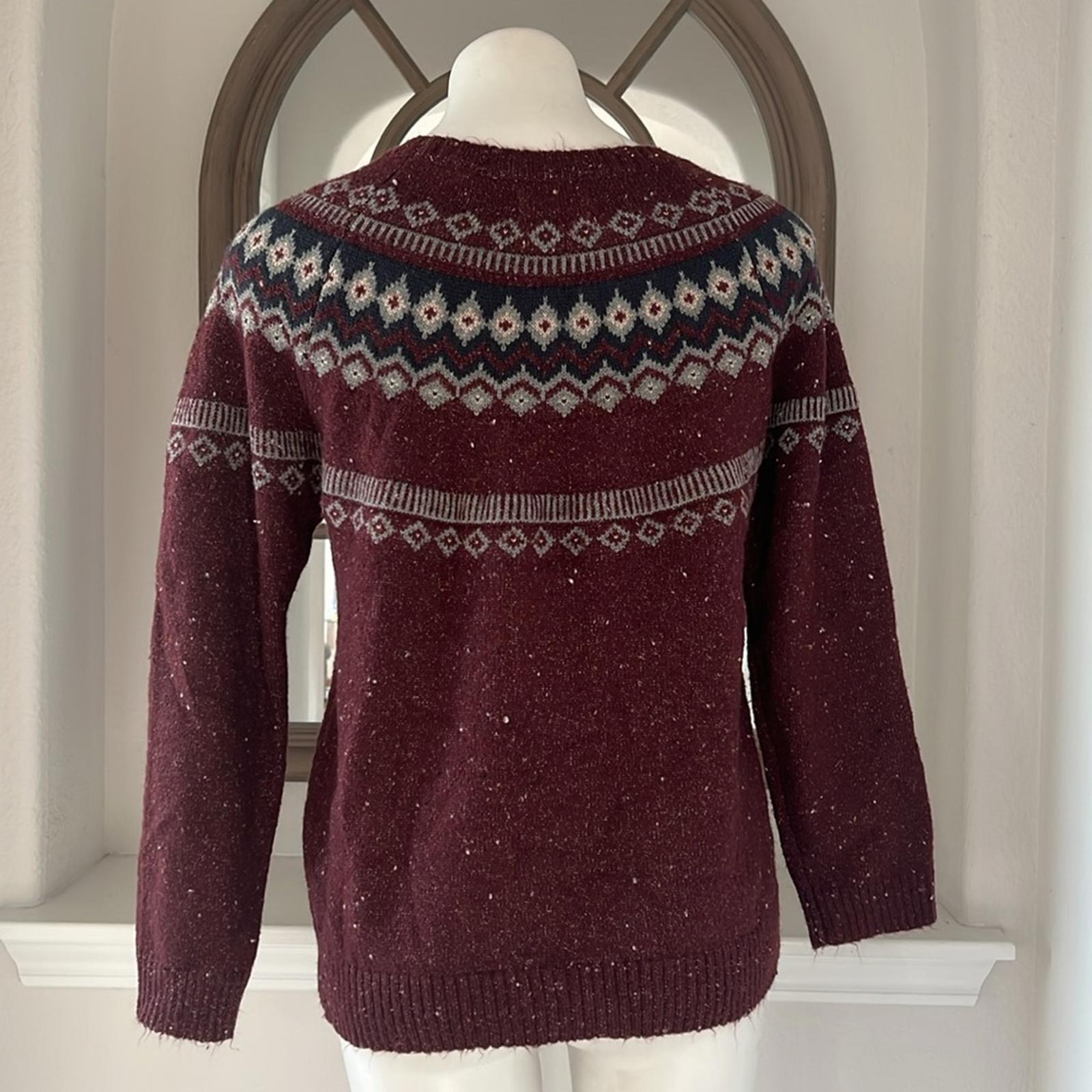 Weatherproof Vintage Fairisle Sweater in Wine, Size L EXCELLENT!